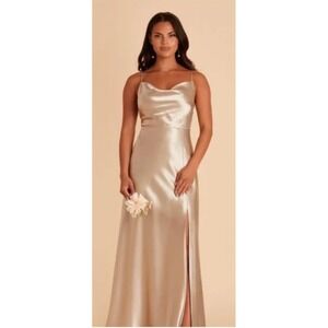 NEW with tags Birdy Grey Lisa Long Satin Dress Gold Size Large